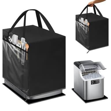 Ice Maker Bag for Countertop Ice Maker Machine with handles,Heavy Duty 600D Oxford Fabric Ice Maker Cover for Portable Ice Makers/Ice Cube Maker/Ice Machine( Bag Only) - Image 1