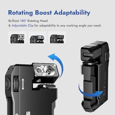 WUBEN G5 Rechargeable EDC Flashlight, 400 Lumens Dual Light Sources Mini Flashlight with RGB Light, Portable Flat Pocket Flashlights, Magnetic Keychain Flashlight for Outdoor Home Emergencies (Black) - Image 6