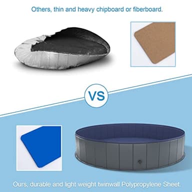 Niubya Foldable Dog Swimming Pool, Collapsible Hard Plastic, Portable Bath Tub for Pets Dogs and Cats, Pet Wading Pool for Indoor and Outdoor, 64 x 12 Inches - Image 6