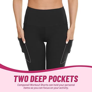 CAMPSNAIL 4 Pack Biker Shorts Women with Pockets – 5"/8" High Waist Tummy Control Workout Gym Yoga Running Compression Shorts - Image 2