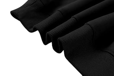 Lauweion Women Solid Basic Fleece Letter Loose Hoodie Sweatshirt Long Sleeve Kangaroo Pocket Drop Shoulder Pullovers Top (Large, Black) - Image 7