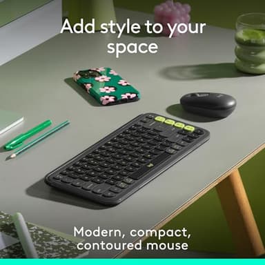 Logitech POP Mouse, Wireless Mouse with Customizable Emojis, SilentTouch Technology, Precision/Speed Scroll, Compact Design, Bluetooth, Multi-Device, OS Compatible - Graphite - Image 2