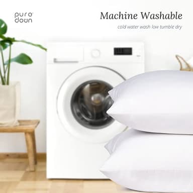 puredown® Natural Feather Down Throw Pillow Inserts 20 x 20 (Set of 2, White), Décor Pillow for Couch, Chairs, Office, Apartments - Image 5