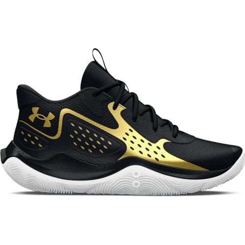 Under Armour Unisex Jet '23, (001) Black/Metallic Gold/Metallic Gold, 9, US - Image 1