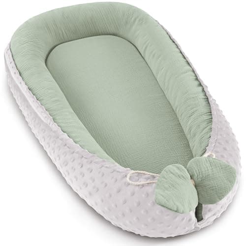 Baby Lounger - Infant Lounger Pillow for Newborn 0-24 Months, Soft, Breathable & Portable Baby Lounger Pillow for Boys & Girls, Cozy Baby Floor Seat for Home & Travel (ArmyGreen) - Image 1