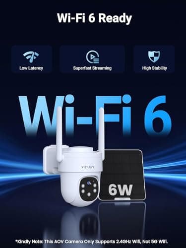 VIZIUUY AOV Security Camera, 24H Continuous Recording Security Cameras Wireless Outdoor, WiFi 6, 2K Solar-Powered Cameras for Home Security, 360° PTZ, Auto Tracking, 512G Local Storage(Not Include) - Image 7