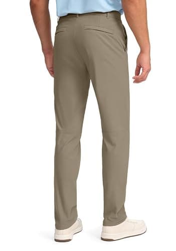 Obla Men's Golf Pants - 30"/32"/34" Slim Fit Stretch Lightweight Trousers with 5 Pockets Casual Travel Dress Work Pants for Men (Taupe_L32 W36) - Image 2
