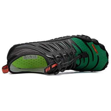 UBFEN Water Shoes Aqua Swim Shoes Mens Womens Beach Sports Quick Dry Barefoot for Boating Fishing Diving Surfing Black Dark Green Color Size US 10 Women 8.5 Men - Image 4