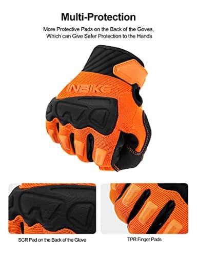 INBIKE Mountain Bike Gloves for Men Knuckle Guard Padded Men's Cycling Gloves Breathable for MTB Motocross Racing Dirtbike - Image 3