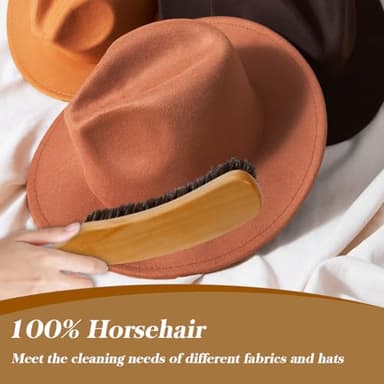 3 Pcs Felt Cowboy Hat Brush Kit - Cowboy Hat Brush Set with Cleaning Sponge & 4-Way Suede/Nubuck Brush for Hat, Jackets, Coats, Shoes & Furniture - Image 5