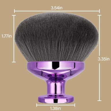 Extra Large Body Makeup Brush For Self Tanner, Leg Makeup &Bronzer Blend,90 mm Wide-headed Kabuki Brush Provides More Even &Pretty Application, Sunscreen Face& Back Makeup Brush, Wet&Dry Use- Purple - Image 6