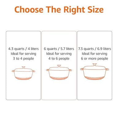 Amazon Basics Cast Iron Dutch Oven Pot with Lid, Enameled, Round, Dual Handles, Heavy-Duty, Medium, 6-Quart, Gray - Image 5