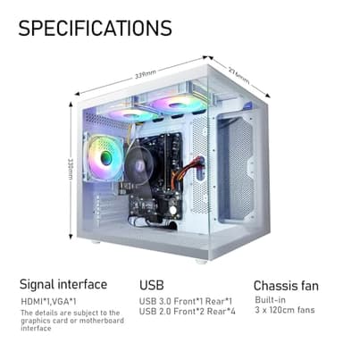 suevery Gaming PC Core I5-12400F(6Cores Up to 4.4G) RTX 3050 6G Nvme SSD 1TB 32GB RAM 650W WiFi 6 Prebuilt Towers Desktop Computer White - Image 8