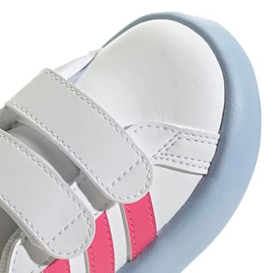 adidas Kids Grand Court 2.0 Sneaker, White/Pulse Magenta/Blue, 9 US Unisex Toddler - Image 7