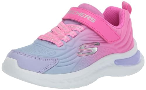 Skechers Kids Girls Jumpsters-Tech Sneaker, Pink/Lavender, 4 Big Kid - Image 1