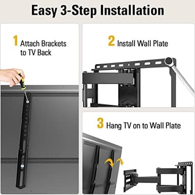 Mounting Dream TV Wall Mount for 32-65 Inch Television,Mount with Swivel and Tilt, Full Motion Bracket with Articulating Dual Arms, Fits 16inch Studs, Max VESA 400X400 mm, 99lbs, MD2380 - Image 8