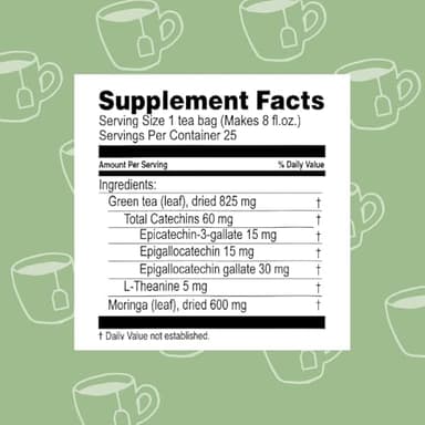 Hyleys Moringa Oleifera and Green Tea Turmeric Flavor - 25 Tea Bags (6 Pack - 150 Tea Bags Total) - Superfood Miracle Tree Tea with Dried Moringa Oleifera Leaves - Image 2