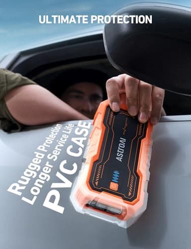 AstroAI S8 Pro Car Battery Jump Starter, 3000A Peak Jump Starter Battery Pack for Up to 9.0L Gas & 7.0L Diesel Engines, 12V Portable Jumper Box with 3 Modes Flashlight and Jumper Cables,Orange - Image 4