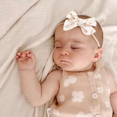 Niceye Handmade Hair Accessories: 12 Packs of Stretchy Nylon Headbands and Bows for Newborns, Infants, Toddler Girls - Image 5