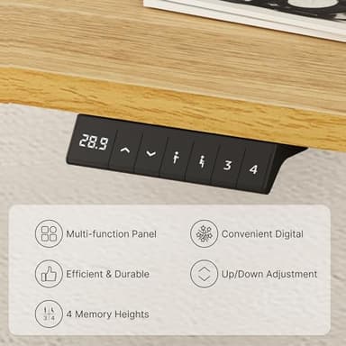 FLEXISPOT EN1 Whole-Piece Standing Desk, 48 x 24 Inches Height Adjustable Desk Stand up Desk Home Office Table for Computer Laptop (White Frame + Maple Desktop) - Image 4