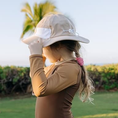 SwimZip Wide Brim Sun Hat | UPF 50+ Protection for Baby, Toddler, and Kids Beige - Image 7