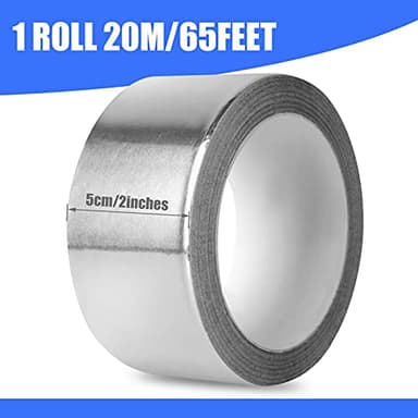 Aluminum Foil Tape, 2 inch x 65 Feet (3.9 mil), Insulation Adhesive Metal High Temperature Heavy Duty HVAC Tape, Silver for Ductwork, Dryer Vent, HVAC - Image 2