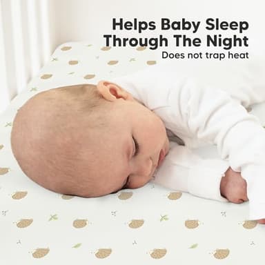 KeaBabies 2-Pack Organic Crib Sheets for Boys, Girls - 52x28 Fitted Crib Mattress Sheet Neutral, Breathable Jersey Cotton Cover for Baby Bed, Toddler Mattress, Soft & Cute Prints (Nibbles/Bruce) - Image 5
