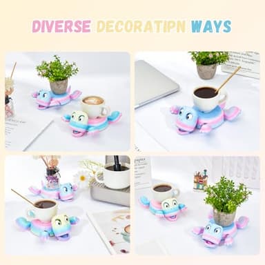 ASDTGOE 3D Printed Funny Turtle Coasters - Colorful Wacky Turtle Coaster Stress Relief Toys, Desktop Decorations for Home, Office, Party, One Piece (Athenian Stone) - Image 6