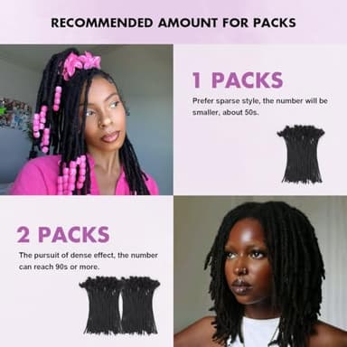 Vecago 10 inch 50 Strands Loc Extensions Human Hair, 0.4cm Width 100% Human Hair Dreadlock Extensions for Men/Women, Can be Dyed Soft Dreads Extensions,1B/30 - Image 4
