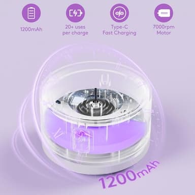 Electric Makeup Brush Cleaner machine, 2 in 1 Makeup Brush Washer, Battery Operated Automatic Spinning Cosmetic Brush Cleaner Ceanser For All Type Brushes Sponges - Image 5