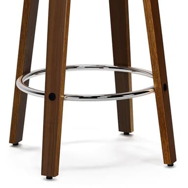 SIMPLIHOME Carly Swivel Bar Stools (Set of 2) - 16 inch Seat Height Upholstered Wood Chairs in Grey Linen Look Fabric, Contemporary Seating for Kitchen or Bar with Walnut Finish - Image 10