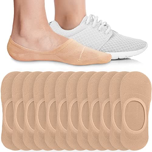 Eedor Women's No Show Socks, Comfy and Breathable Non-Slip, Low Cut Invisible Liner Socks for Casual and Formal Wear, Durable, Soft, Stretchable Fabric - 6 Pairs, Large, Size 8-10 - Beige - Image 1