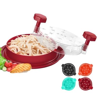 Chicken Shredder Tool Twist: 2025 Pro Food-Grade Visible Meat Shredder with Strong Anti-Slip Base, Ergonomic Handle, Chicken Breast Shredder, Suitable for Pork Beef Chicken (Red, 8 inch) - Image 1