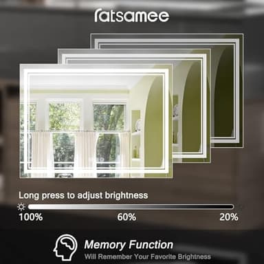 Ratsamee 60x40 Inch Led Mirror for Bathroom with Front Light and Backlit, Dimmable Anti Fog Wall Bathroom Mirror with Led Lights, Water Proof, Decor Vanity Mirror - Image 4