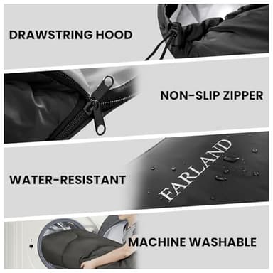 FARLAND Sleeping Bags 30℉ for Adults Teens Kids with Compression Sack Portable and Lightweight for 3-4 Season Camping, Hiking,Waterproof, Backpacking and Outdoors - Image 5