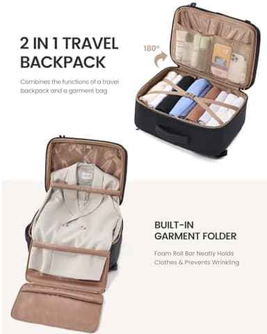 LOVEVOOK Travel Backpack for Women Men with Garment Bag, 40L Carry on Backpack as TSA Personal Item Flight Approved, Luggage Daypack Fits 17.3" Laptop, Overnight Business Weekender Travel Essential - Image 3