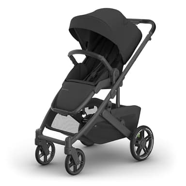 UPPAbaby Cruz V3 Stroller - from Birth + Car Seat Compatible - Full-Size, Reversible Seat - Infant Insert, Bug and Rain Shields Included - Jake (Charcoal/Carbon Frame/Black Leather) - Image 1