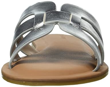 The Drop Women's Monika Flat H-Band Slide Sandal, Silver, 9.5 - Image 2