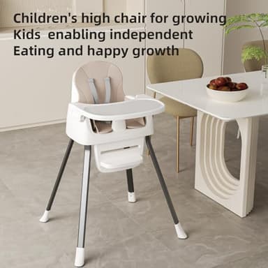 Portable Baby Highchair for Months Infants and Toddlers with 5 Point Harness Convertible Comfortable Seat for Cozy Eating Table Sit Up High Chair and Seats for Sitting Up Back Booster Feeding Chairs - Image 2