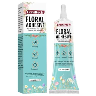 Floral Glue 50 ML, Clear Floral Adhesive for Fresh Flowers, Corsages, Boutonnieres, Wristlets, Fabric and Wedding Craft Supplies, Waterproof, Fast Drying (xhj-002) - Image 1