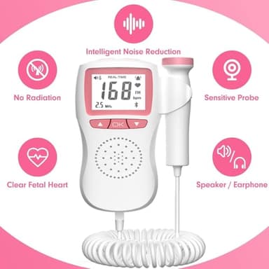 Fetal Monitor for Pregnancy,Fetal Doppler,fetal Monitor Heartbeat,fetal Monitor, Baby Heartbeat Monitor Pregnancy. - Image 5