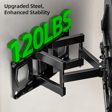 USX MOUNT Full Motion TV Wall Mount for 42-80 Inch TVs up to 120lbs, TV Bracket with Articulating Swivel Tilt Extension Leveling, Television Mount for Max VESA 600x400mm Fits 12/16" Wood Stud - Image 3