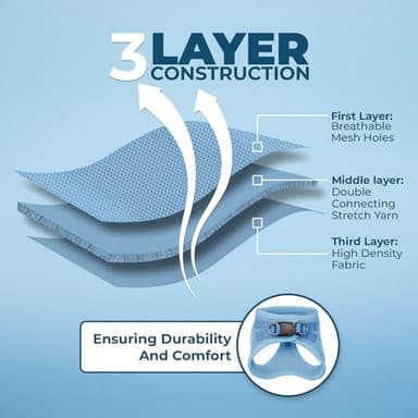 Best Pet Supplies Voyager Step-in Air Harness - All Weather Mesh, Reflective, No Pull Harness for Dogs, Cats - Secure with Hook & Loop Fastener, Buckle, Double D-Rings - Baby Blue, S - Image 5