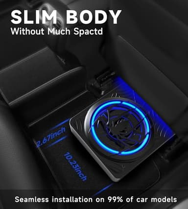 1200W Subwoofer, Slim Underseat Car Subwoofer and Amp Package with Ambient Light, Individual Control for Low Pass/Gain/Boost Bass, Loud Stereo Sound, Deep Bass Perfect for Truck/SUV/Jeep/MPV (Black) - Image 3