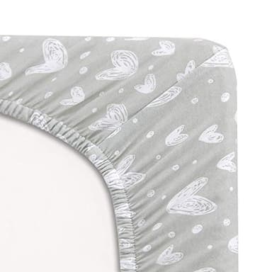 Bassinet Sheets Compatible with ANGELBLISS Baby Bassinet, Koolerthings (3 in 1) Bedside Sleeper, Pamo Babe and Ihoming Bedside Bassinet, 2 Pack, 100% Jersey Cotton, Breathable and Soft, Grey Print - Image 2