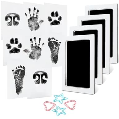 4-Pack Baby Inkless Hand and Footprint Kit Paw Nose Print Kit for Dogs Cats Pets Clean Touch Ink Pad for Baby Pets Newborn Keepsake Mess-Free Ink Pad - Image 1
