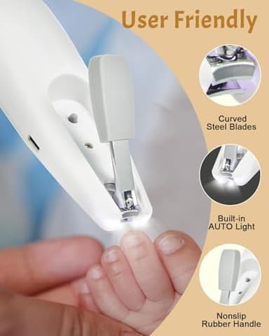 Lictin Baby Healthcare and Grooming Kit, 26 in 1 Rechargeable Nail Trimmer Electric Set,Safe File with Auto Light, Newborn Nursery Health Care Portable Safety Set for Infant Toddlers Boys Girls, Grey - Image 3