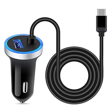 USB C Car Charger, 3.4A Fast Charging Car Adapter+3ft Type C Cable for Samsung Galaxy S25 S24 S23 S22 S21 S20 S10 Note 20 A10E A20 A50 A51 A71,LG Stylo 6/5/4 G7 V60 ThinQ Moto G8 G7 Google Pixel 4 3a - Image 1