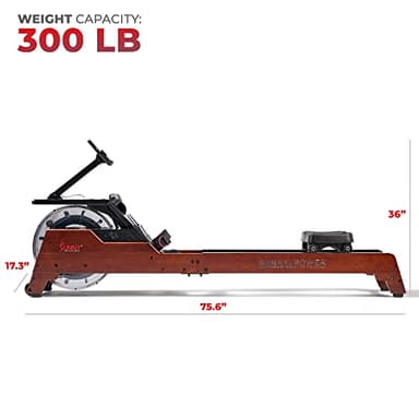 Sunny Health & Fitness Elite Wooden Water Rowing Machine with Vertical Tank, Sustainable Rubberwood & Exclusive SunnyFit® App Enhanced Bluetooth Connectivity – SF-RW522075 - Image 6