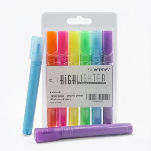 SILVERRAV Highlighters Assorted Colors,Pack of 6, Highlighter Pens No Bleed, Neon, Chisel Tip Highlighter Marker, Back to School Supplies, Office, Classroom, Use in Note Taking, Planner. - Image 1